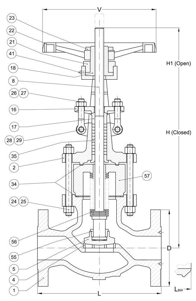 Globe Valve Drawing