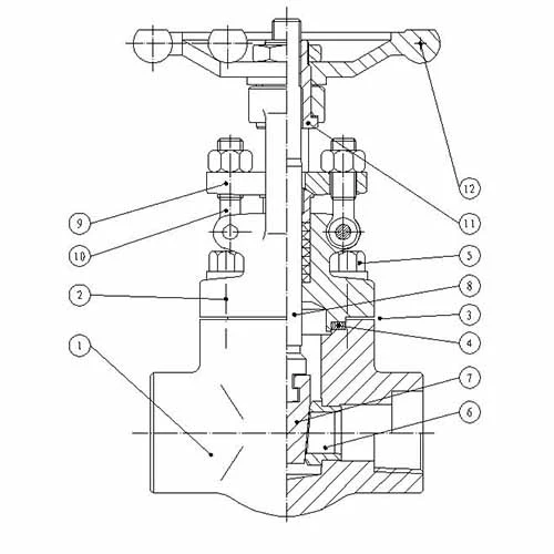 Drawing for Forge Steel Gate Valve