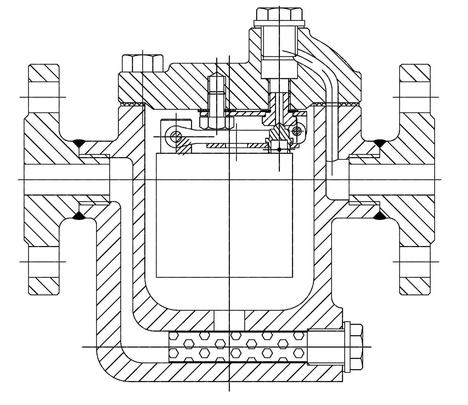 Inverted Bucket Steam Trap Drawing