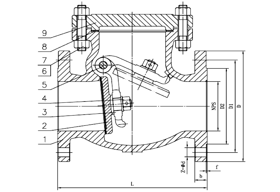 Swing Check Valve Drawing