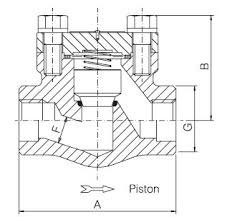 Carbon Steel Check Valve Drawing