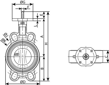 Carbon Steel Butterfly Valve DWG