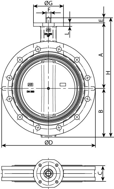 Cryogenic Butterfly Valve DWG